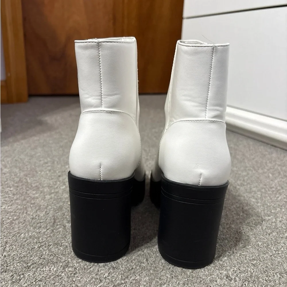 French Connection White Ankle Boots